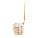 Maxbell Pasta Noodle Strainer Portable Frying Food Basket for Pasta Barbecue Kitchen gold