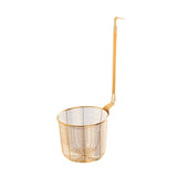 Maxbell Pasta Noodle Strainer Portable Frying Food Basket for Pasta Barbecue Kitchen gold