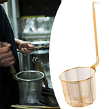Maxbell Pasta Noodle Strainer Portable Frying Food Basket for Pasta Barbecue Kitchen gold