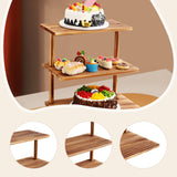 Maxbell 3 Tier Wooden Cupcake Stand Gift Multifunctional for Kitchen Tabletop Retail