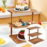 Maxbell 3 Tier Wooden Cupcake Stand Gift Multifunctional for Kitchen Tabletop Retail