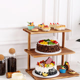 Maxbell 3 Tier Wooden Cupcake Stand Gift Multifunctional for Kitchen Tabletop Retail
