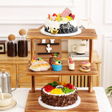 Maxbell 3 Tier Wooden Cupcake Stand Gift Multifunctional for Kitchen Tabletop Retail
