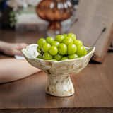 Maxbell Ceramic Footed Plate Breads Countertop Home Decor Fruit Bowl Holder Pedestal