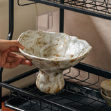 Maxbell Ceramic Footed Plate Breads Countertop Home Decor Fruit Bowl Holder Pedestal