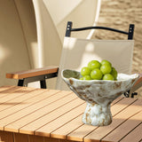 Maxbell Ceramic Footed Plate Breads Countertop Home Decor Fruit Bowl Holder Pedestal