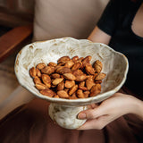 Maxbell Ceramic Footed Plate Breads Countertop Home Decor Fruit Bowl Holder Pedestal