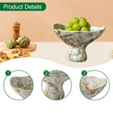 Maxbell Ceramic Footed Plate Breads Countertop Home Decor Fruit Bowl Holder Pedestal