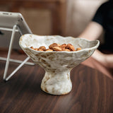 Maxbell Ceramic Footed Plate Breads Countertop Home Decor Fruit Bowl Holder Pedestal