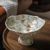 Maxbell Ceramic Footed Plate Breads Countertop Home Decor Fruit Bowl Holder Pedestal
