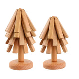 Maxbell Wooden Trivets Nonslip Wooden Coasters Set for Kitchen Restaurant Bowl