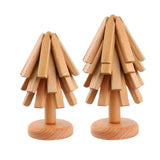 Maxbell Wooden Trivets Nonslip Wooden Coasters Set for Kitchen Restaurant Bowl