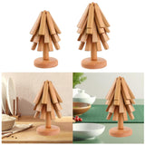 Maxbell Wooden Trivets Nonslip Wooden Coasters Set for Kitchen Restaurant Bowl
