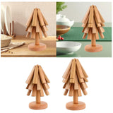 Maxbell Wooden Trivets Nonslip Wooden Coasters Set for Kitchen Restaurant Bowl