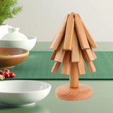 Maxbell Wooden Trivets Nonslip Wooden Coasters Set for Kitchen Restaurant Bowl