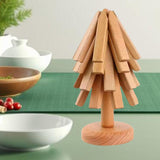 Maxbell Wooden Trivets Nonslip Wooden Coasters Set for Kitchen Restaurant Bowl