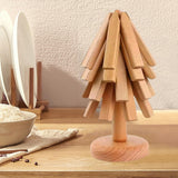 Maxbell Wooden Trivets Nonslip Wooden Coasters Set for Kitchen Restaurant Bowl