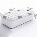 Under Bed Storage Box Basket Organizer Case for Dorm Room Wardrobe Apartment Height 25cm White