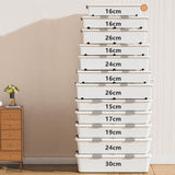Under Bed Storage Box Basket Organizer Case for Dorm Room Wardrobe Apartment Height 25cm White