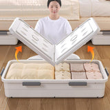 Under Bed Storage Box Basket Organizer Case for Dorm Room Wardrobe Apartment Height 25cm White