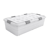 Under Bed Storage Box Basket Organizer Case for Dorm Room Wardrobe Apartment Height 25cm White