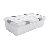 Under Bed Storage Box Basket Organizer Case for Dorm Room Wardrobe Apartment Height 25cm White