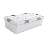 Under Bed Storage Box Basket Organizer Case for Dorm Room Wardrobe Apartment Height 25cm White