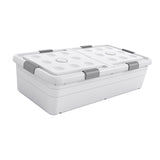 Under Bed Storage Box Basket Organizer Case for Dorm Room Wardrobe Apartment Height 25cm White