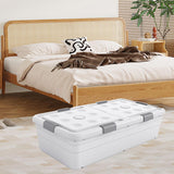 Under Bed Storage Box Basket Organizer Case for Dorm Room Wardrobe Apartment Height 25cm White