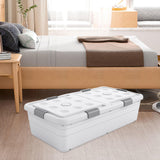 Under Bed Storage Box Basket Organizer Case for Dorm Room Wardrobe Apartment Height 25cm White