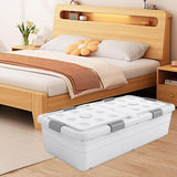Under Bed Storage Box Basket Organizer Case for Dorm Room Wardrobe Apartment Height 25cm White