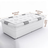 Under Bed Storage Box Basket Organizer Case for Dorm Room Wardrobe Apartment Height 30cm White