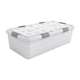 Under Bed Storage Box Basket Organizer Case for Dorm Room Wardrobe Apartment Height 30cm White