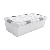Under Bed Storage Box Basket Organizer Case for Dorm Room Wardrobe Apartment Height 30cm White