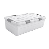 Under Bed Storage Box Basket Organizer Case for Dorm Room Wardrobe Apartment Height 30cm White
