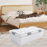 Under Bed Storage Box Basket Organizer Case for Dorm Room Wardrobe Apartment Height 30cm White