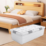 Under Bed Storage Box Basket Organizer Case for Dorm Room Wardrobe Apartment Height 30cm White
