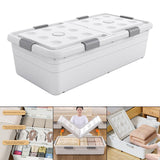 Under Bed Storage Box Basket Organizer Case for Dorm Room Wardrobe Apartment Height 30cm White
