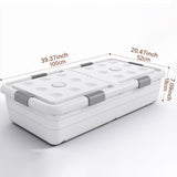 Under Bed Storage Box Basket Organizer Case for Dorm Room Wardrobe Apartment Height 20cm Blue Clear
