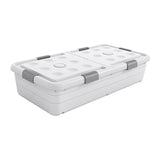 Under Bed Storage Box Basket Organizer Case for Dorm Room Wardrobe Apartment Height 20cm Blue Clear