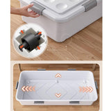 Under Bed Storage Box Basket Organizer Case for Dorm Room Wardrobe Apartment Height 20cm Blue Clear