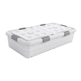 Under Bed Storage Box Basket Organizer Case for Dorm Room Wardrobe Apartment Height 20cm Blue Clear