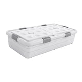 Under Bed Storage Box Basket Organizer Case for Dorm Room Wardrobe Apartment Height 20cm Blue Clear