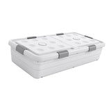 Under Bed Storage Box Basket Organizer Case for Dorm Room Wardrobe Apartment Height 20cm Blue Clear