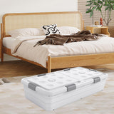 Under Bed Storage Box Basket Organizer Case for Dorm Room Wardrobe Apartment Height 20cm Blue Clear