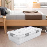 Under Bed Storage Box Basket Organizer Case for Dorm Room Wardrobe Apartment Height 20cm Blue Clear