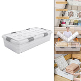 Under Bed Storage Box Basket Organizer Case for Dorm Room Wardrobe Apartment Height 20cm Blue Clear