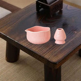 Maxbell Matcha Bowl with Whisk Holder Gift with Spout for Kitchen Tea Lovers Friends Pink