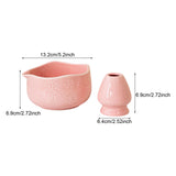 Maxbell Matcha Bowl with Whisk Holder Gift with Spout for Kitchen Tea Lovers Friends Pink