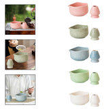 Maxbell Matcha Bowl with Whisk Holder Gift with Spout for Kitchen Tea Lovers Friends Pink